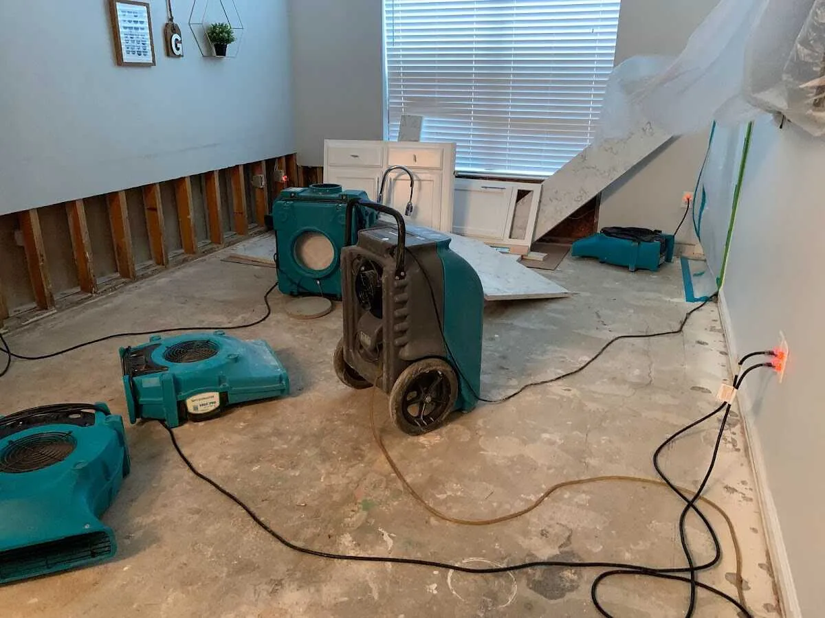 Dehumidifier in flood-cut room for Water Extraction & Removal in Metuchen